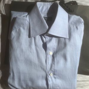 Finamore original (first line) light blue bottom down dress long sleeve shirt.